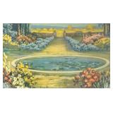 Vintage Garden Pond Print by R. Atkinson Fox