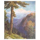 "Mountain, Snow, Rocks, Trees Print by R. Atkinson Fox