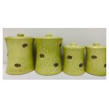 Vintage Stangl Green Floral Canisters