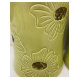 Vintage Stangl Green Floral Canisters