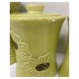Vintage Stangl Green Floral Canisters