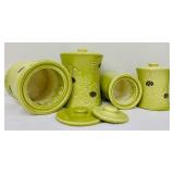 Vintage Stangl Green Floral Canisters