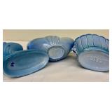 Vintage Blue Stangl Pottery Three Pieces