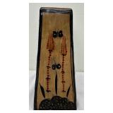 Glazed Terra Cotta Vase with Owl, Birds and Butterflies