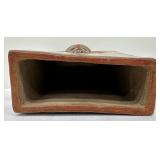 Glazed Terra Cotta Vase with Owl, Birds and Butterflies