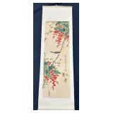 Lovely Vertical Scroll with Bird Wall Art
