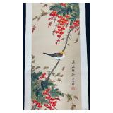 Lovely Vertical Scroll with Bird Wall Art