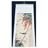 Lovely Vertical Scroll with Bird Wall Art