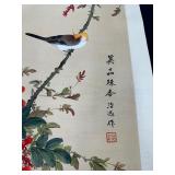 Lovely Vertical Scroll with Bird Wall Art