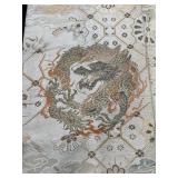 Vintage Japanese Silk Obi Tapestry with Dragon