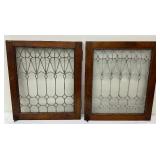 A Pair of Antique Clear Glass Lead Windows