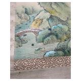 Lovely Japanese Silk Scroll Wall Art - House in the Mountain