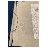 Pretty Vintage Japanese Hanging Scroll - Woman with a Butterfly