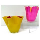 Cool and Bright Art Glass Style Vases