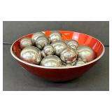 Emalox Norway Bowl Filled with Assorted Solid Metal Balls