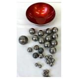 Emalox Norway Bowl Filled with Assorted Solid Metal Balls