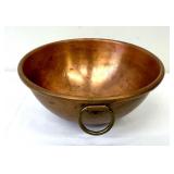Vintage Copper Rounded Bowl Mixing Bowl with Rolled Edge