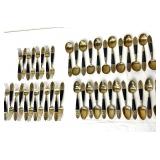 Unique Vintage Brass Flatware with Black Handles from Siam Thailand