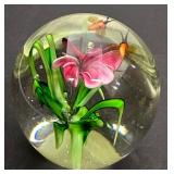 Stunning, Bright Flower Paper Weights - Lot of 3