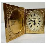 Vintage Seth Thomas Germany Mechanical Book Shaped Travel Alarm Clock