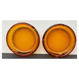Beautiful Amber Glass Vintage Ashtrays