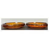 Beautiful Amber Glass Vintage Ashtrays