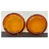 Beautiful Amber Glass Vintage Ashtrays