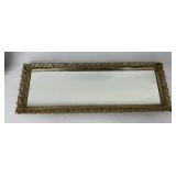 Antique Oil Wall Lantern and Vintage Gold Vanity Mirror