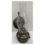 Antique Oil Wall Lantern and Vintage Gold Vanity Mirror