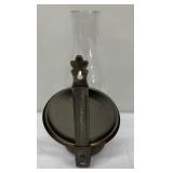 Antique Oil Wall Lantern and Vintage Gold Vanity Mirror