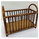 Vintage Mid Century Bent Bamboo/Wicker/Rattan Magazine Rack