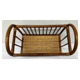 Vintage Mid Century Bent Bamboo/Wicker/Rattan Magazine Rack