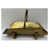 Vintage Brass Wood Holder with Rolled Corners