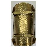 Vintage Brass Wood Holder with Rolled Corners