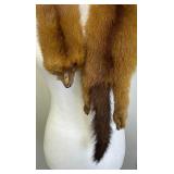 Vintage Mink Stole with Three Mink