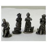 Collection of Vintage 1993/1994 IRS China Miniature Pewter Figurines