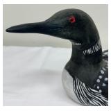 Lovely Wood Carved Loon with Three Loonlets.