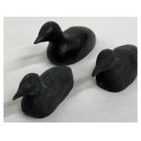 Lovely Wood Carved Loon with Three Loonlets.