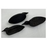 Lovely Wood Carved Loon with Three Loonlets.