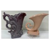 A Lovely Pair of Vintage Cornucopia Vases