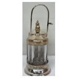 Vintage Double Pickle Castor with Clear Glass Jars