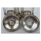 Vintage Double Pickle Castor with Clear Glass Jars