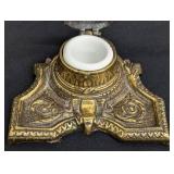Beautiful Brass Vintage Inkwell
