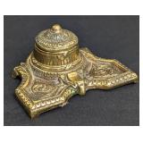 Beautiful Brass Vintage Inkwell
