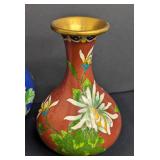 Assorted Vintage Cloisonné and Enamel Vases