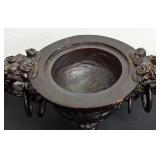 Pair of Bronze Lidded Censers