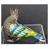 Five Vintage Chinese Silver and Enamel Bird Figurines