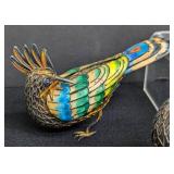 Five Vintage Chinese Silver and Enamel Bird Figurines