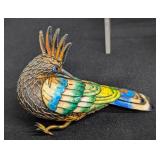 Five Vintage Chinese Silver and Enamel Bird Figurines