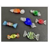 Handmade Murano Style Art Glass Candy Pieces - Lot of 7